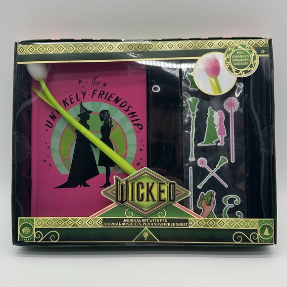 Wicked Other - WICKED MOVIE GIFT 2024 - JOURNAL (40 SHEETS) SET WITH PEN (CHANGES),  & STICKERS